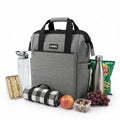 Lunch Bag 10 L, Insulated Thermal Cooler Tote, Waterproof Leakproof Food Carrier for Hot and Cold Meals, Work, School, Picnic and Travel, Beach Design, BB-524 (Grey) - image 1