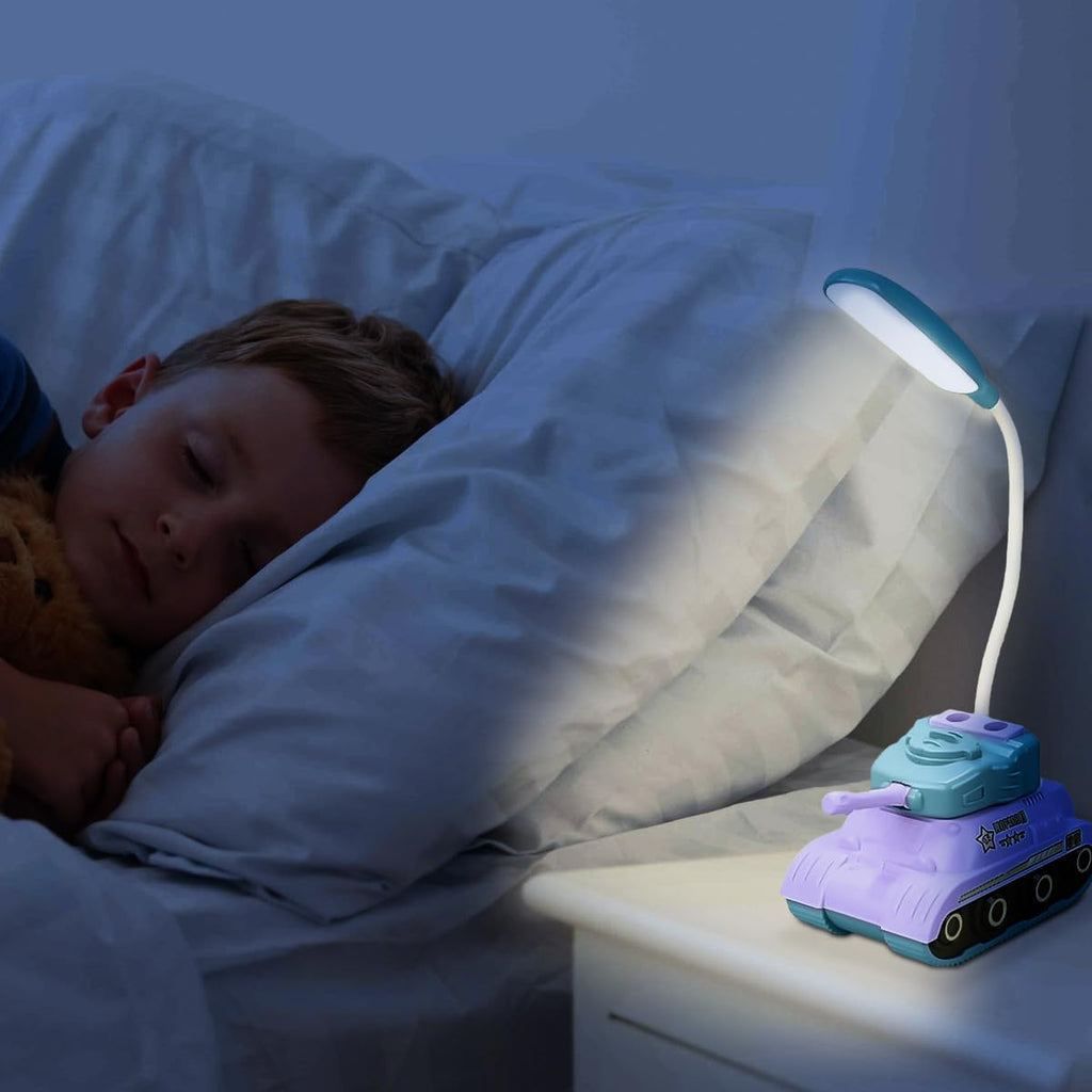 LED Desk Lamp with Phone Holder, USB Powered Adjustable Table Light with Night and Wide Lighting for Study, Reading, Bedside, Home and Office, YC-9900A/B/C (Purple) - image 7