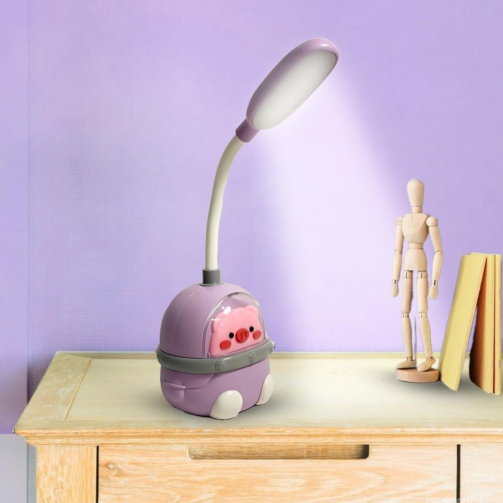 LED Desk Lamp, Foldable Cartoon Table Light with 2 Brightness Levels, Adjustable Strong and Soft Lighting for Study, Reading, Office, Bedroom and Kids, Purple - image 6