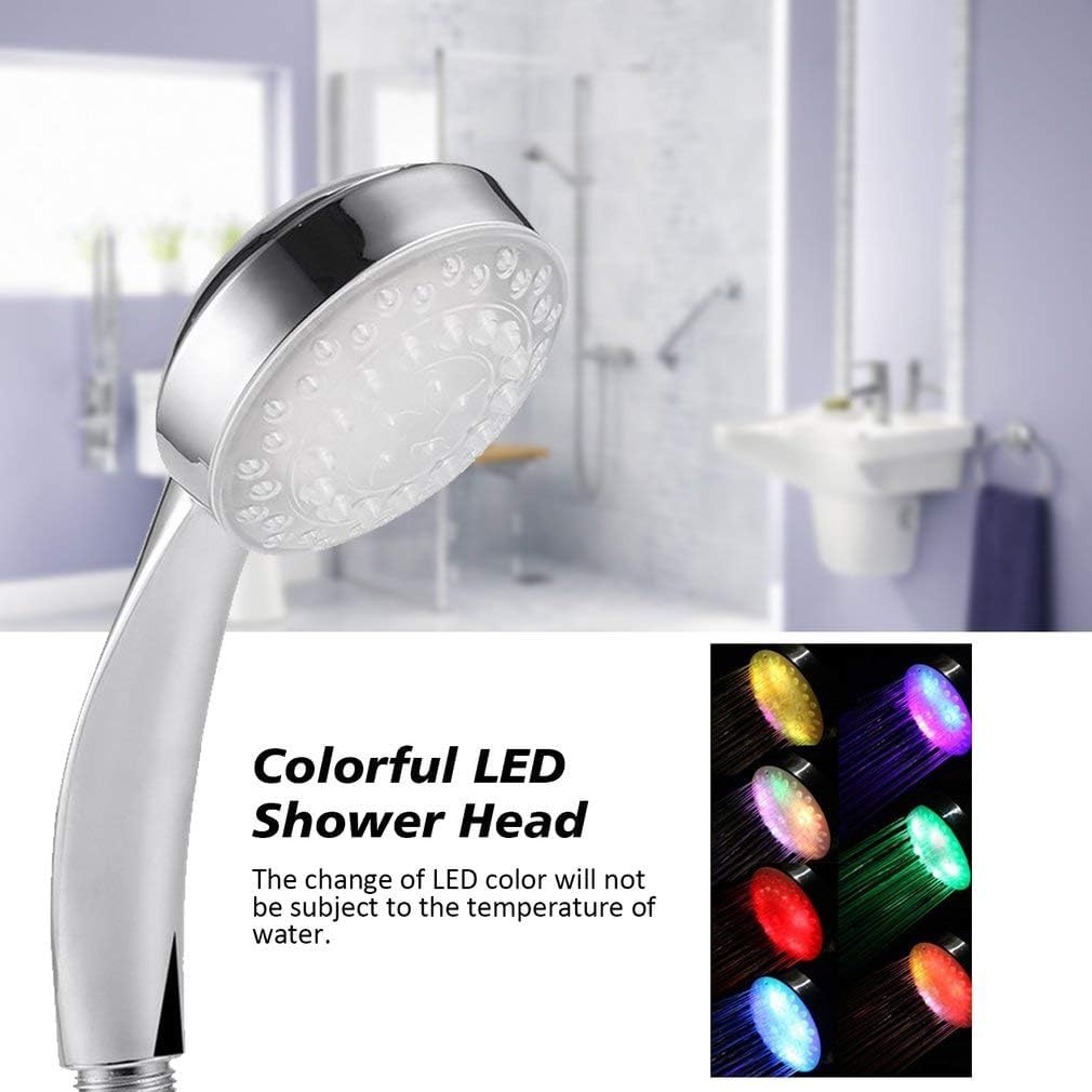 LED Shower Head Handheld High Pressure Rain Spray, Color Changing Water Powered Light, Water Saving, No Battery Required - image 9