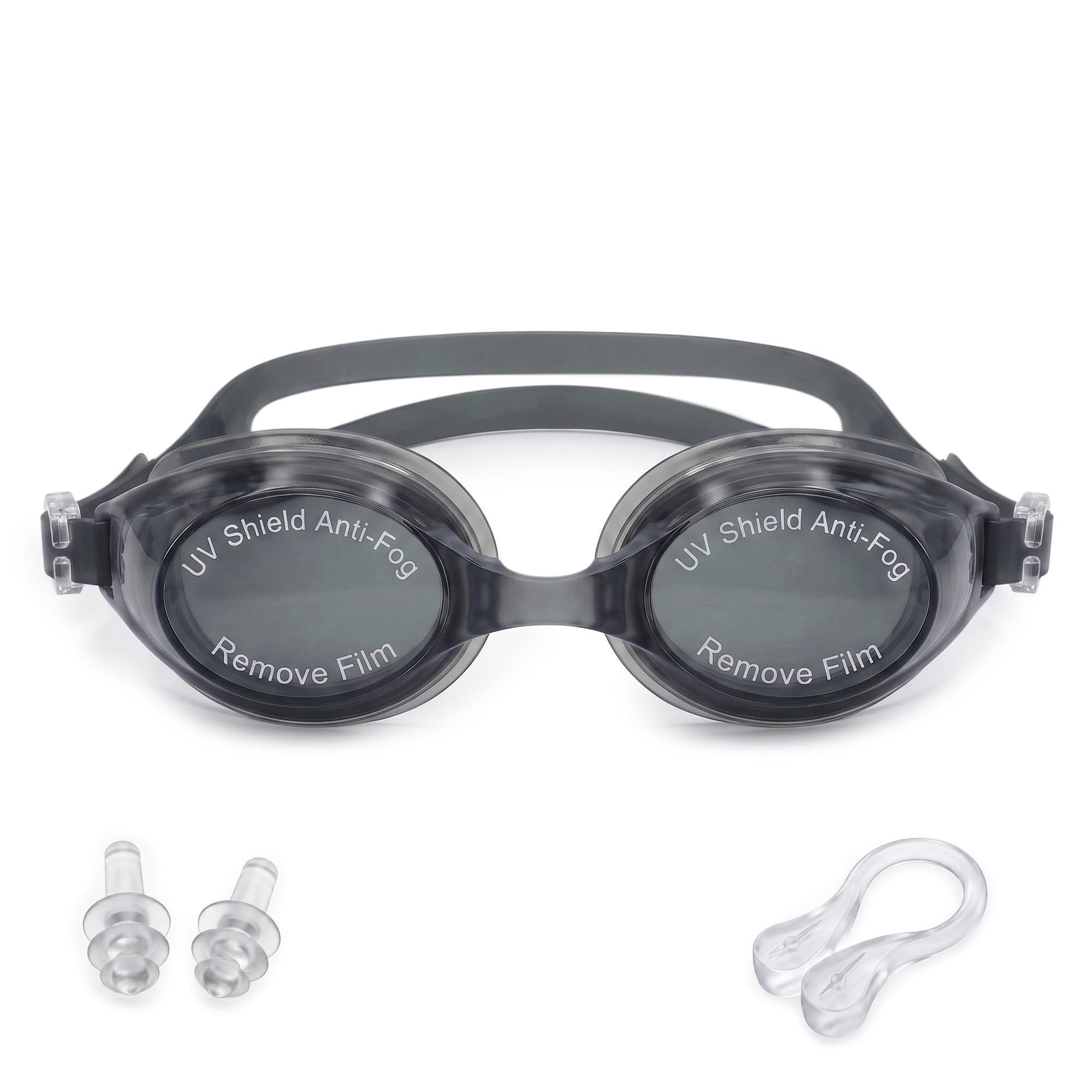 Swimming Goggles with Hypoallergenic Silicone, Shatter-Resistant Lenses and Adjustable Strap, One-Size Swim Glasses for Pool, Beach, Training and Recreational Swimming, SB-380, Black - image 1