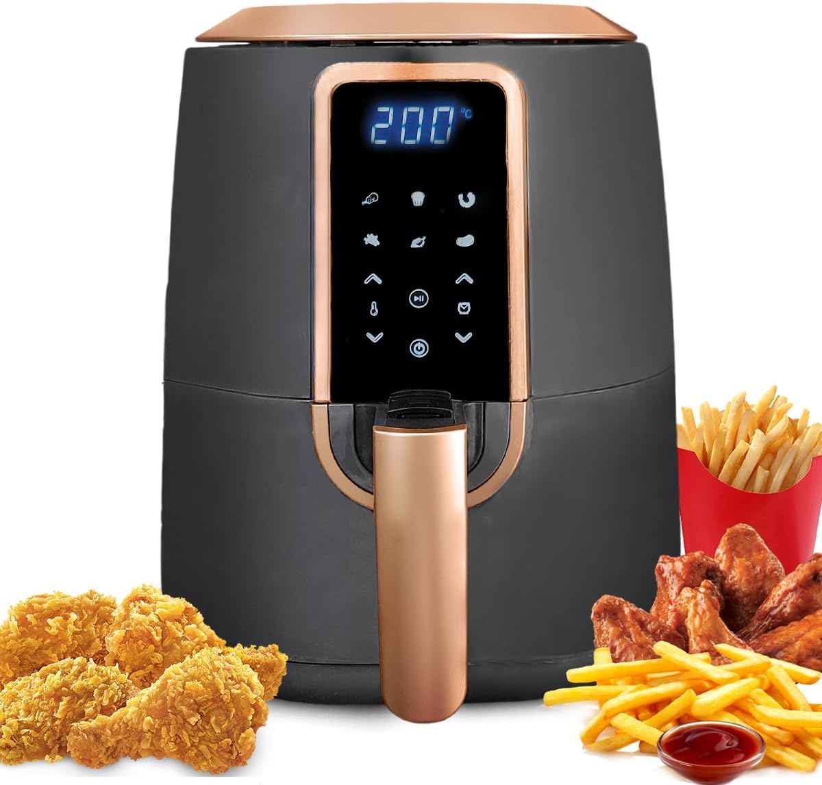 Air Fryer 6L, 1600W Digital Air Fryer with 6 Cooking Programs, Non-Stick Basket and Digital Control Panel for Frying, Roasting and Baking, ST.6/29G - image 1