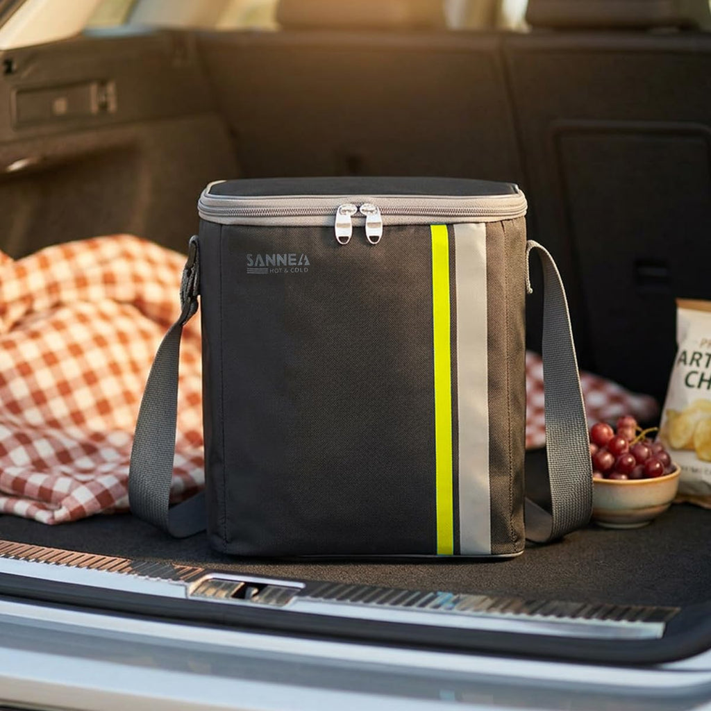 Insulated Lunch Bag 16L, Large Thermal Cooler Tote with Leak-Resistant Lining and Water-Resistant Design for Work, School, Picnic, Beach and Travel, BB-570, (Black Yellow) - image 5
