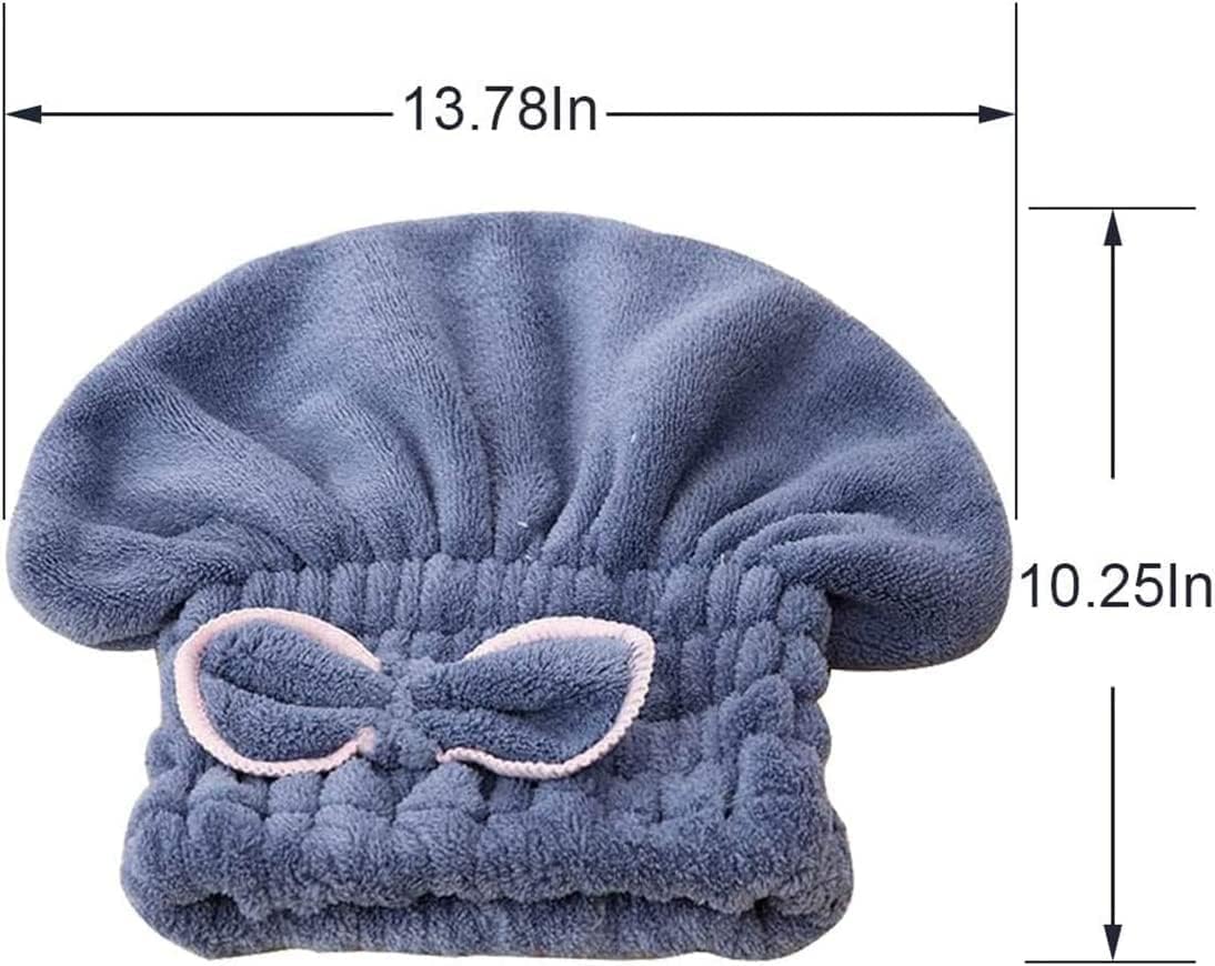 Microfiber Hair Towel Wrap 2 Pack, Quick-Dry Absorbent Turban Caps for Wet, Curly and Long Hair, Lightweight Striped Head Towels, Multicolour - image 3