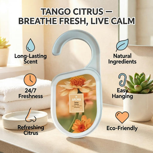 Air Freshener With Hanger, Closet Freshener for Drawers, Wardrobes, Bathrooms, Cars and Rooms, Long Lasting Hanging Deodorizer (Tokyo Citrus) - image 2