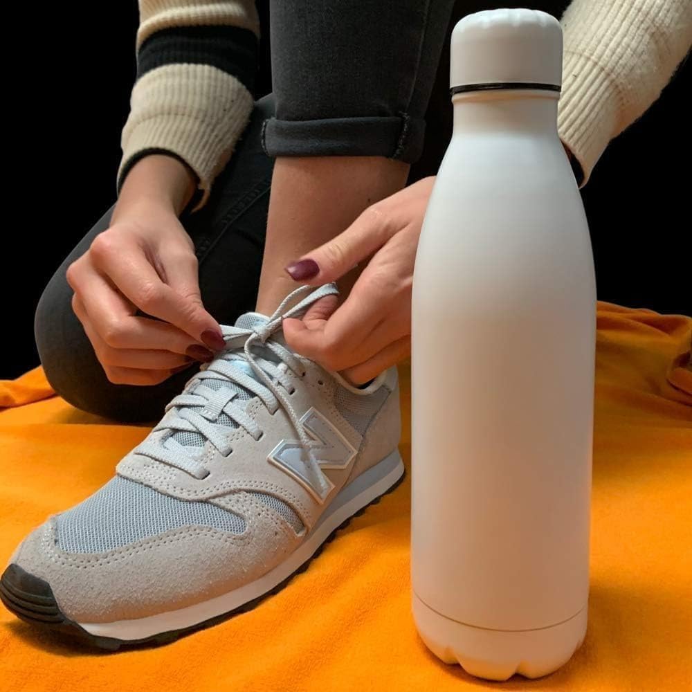 Water Bottle 500ml, Vacuum Insulated Stainless Steel Flask with Leakproof Lid, Double-Wall Design and Wide Mouth for Hot and Cold Drinks, Gym, Office and Travel, White - image 6