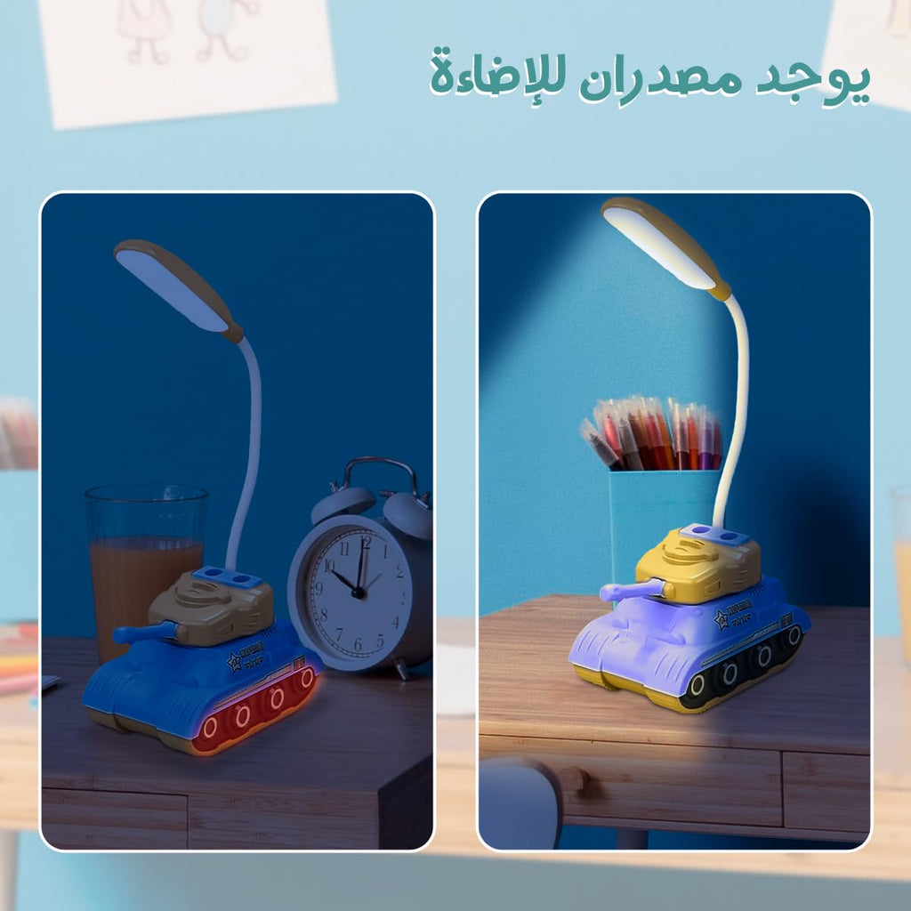 Desk Lamp Led Study Light with Phone Holder, Usb Powered Table Lamp for Reading, Night Light And Flood Lighting for Home Office Bedroom, YC-9900A/B/C (Blue) - image 3