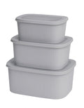 Food Storage Containers Set 3 Pcs Serving Bowls with Silicone Seal Lids, Leak-Proof Kitchen Storage Boxes for Fridge Freezer Meal Prep Mix Store (Grey) - image 1