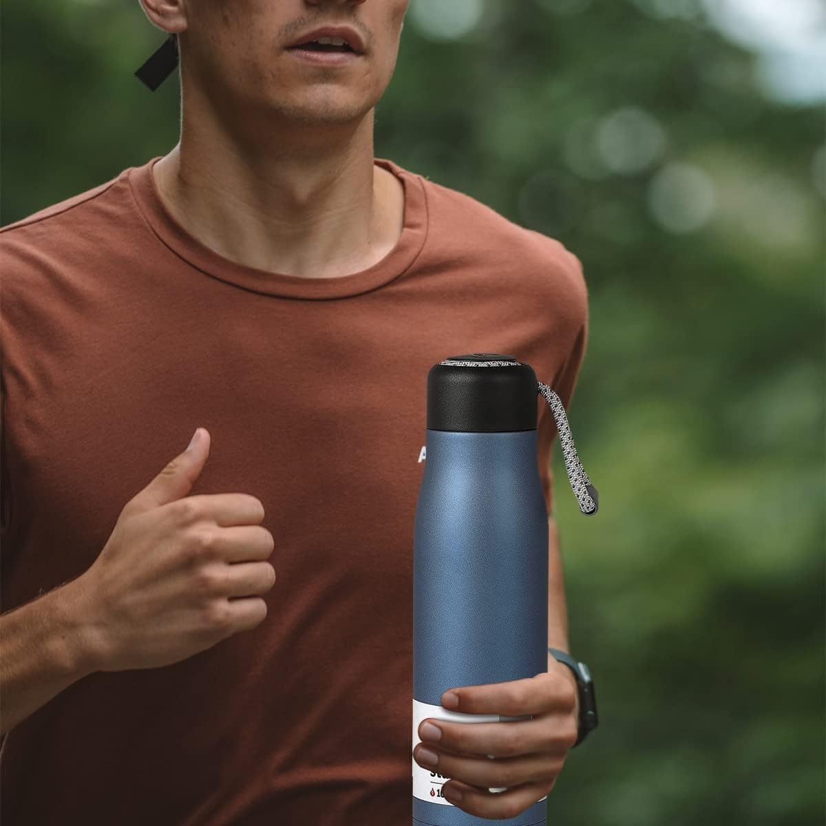 Water Bottle 500ml Stainless Steel Vacuum Insulated Thermal Flask, Double-Wall Leak-Proof Wide-Mouth BPA-Free for Hot Cold Drinks Gym Travel, Blue - image 6