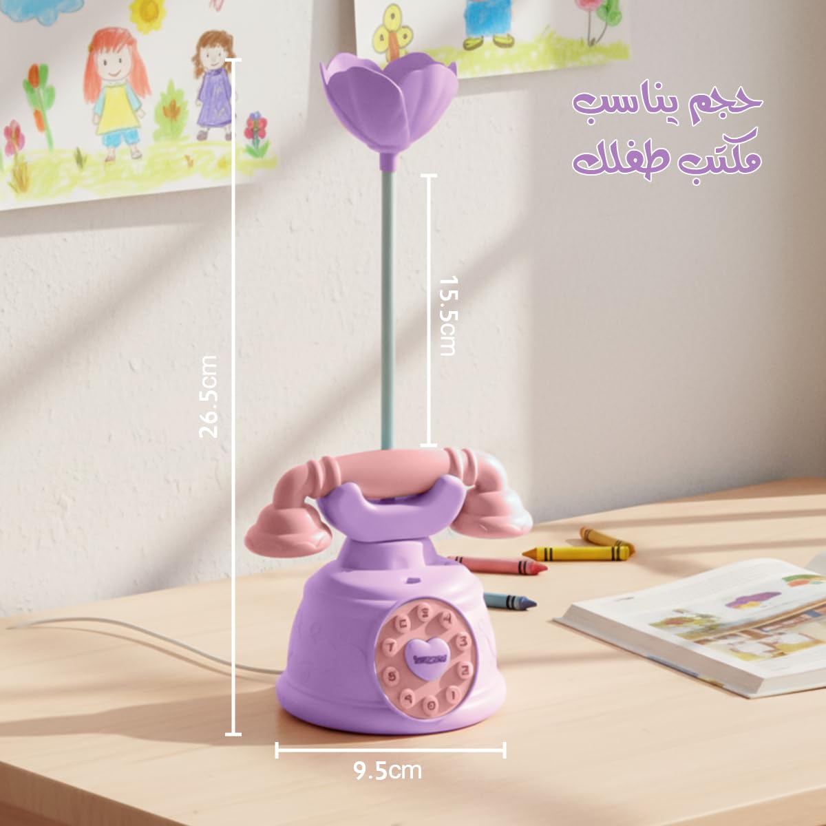 Desk Lamp, LED Foldable Study Light with Power Switch, Multi-Angle Adjustable Table Reading Lamp with Soft Light for Bedroom, Home Office and Students (Purple) - image 5