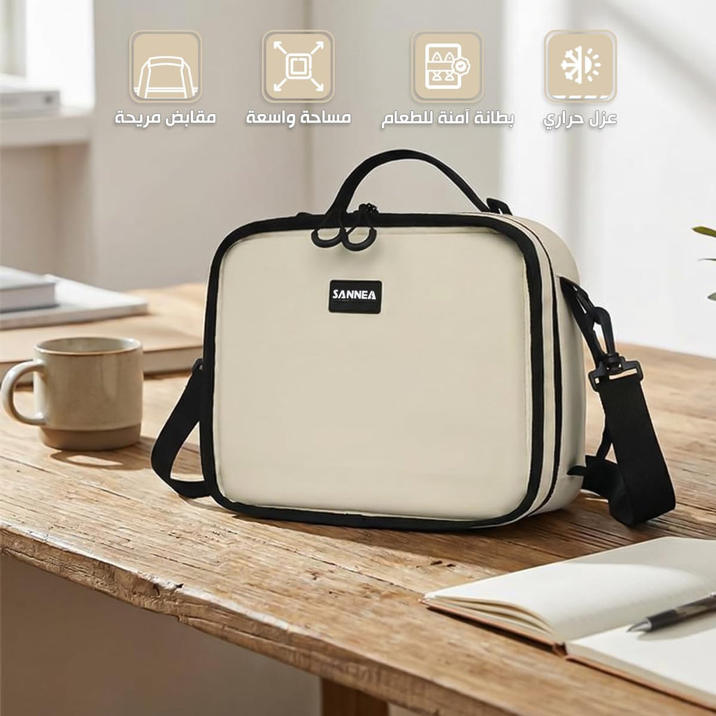 Insulated Lunch Bag 9L Thermal Lunch Tote, Waterproof Leakproof Food Cooler Bag for Hot Cold Meals Work School Picnic Travel, BB-531 (Beige) - image 2