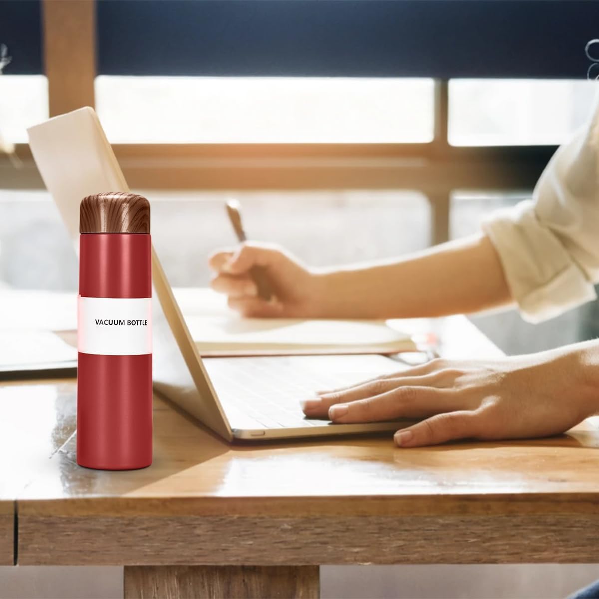 Water Bottle 250 ml, Vacuum Insulated Stainless Steel Mini Flask with Leakproof Lid, Slim Pocket Travel Mug for Coffee, Tea, Office and Outdoor Use (Dark Red) - image 6