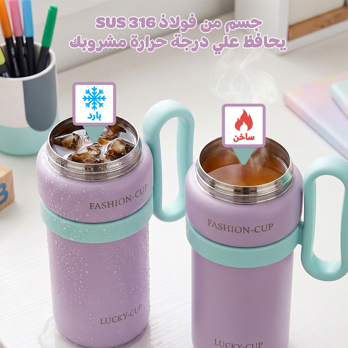 Vacuum Cup 900ml - Stainless Steel Double-Walled Travel Mug with Straw Lid & Handle, Leak Proof for Hot and Cold Drinks, BPA-Free, Portable for Office, Gym, Travel & Car Use, F-1544 (Purple) - image 5