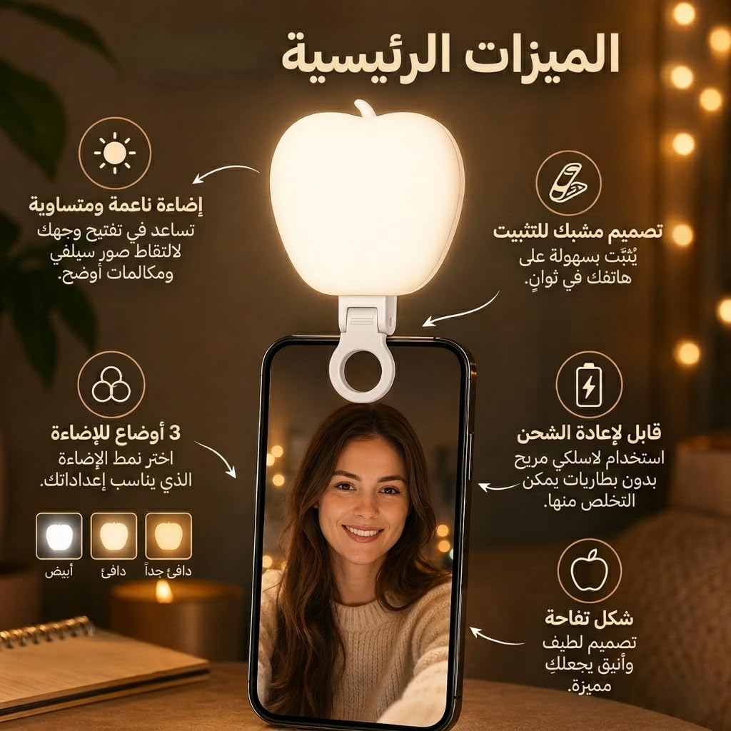Selfie Light for Phone with Clip, LED Video Light with 3 Light Modes and Adjustable Brightness for Mobile, Laptop, Video Calls, Makeup, Content Creation and Selfies, K03 - image 2