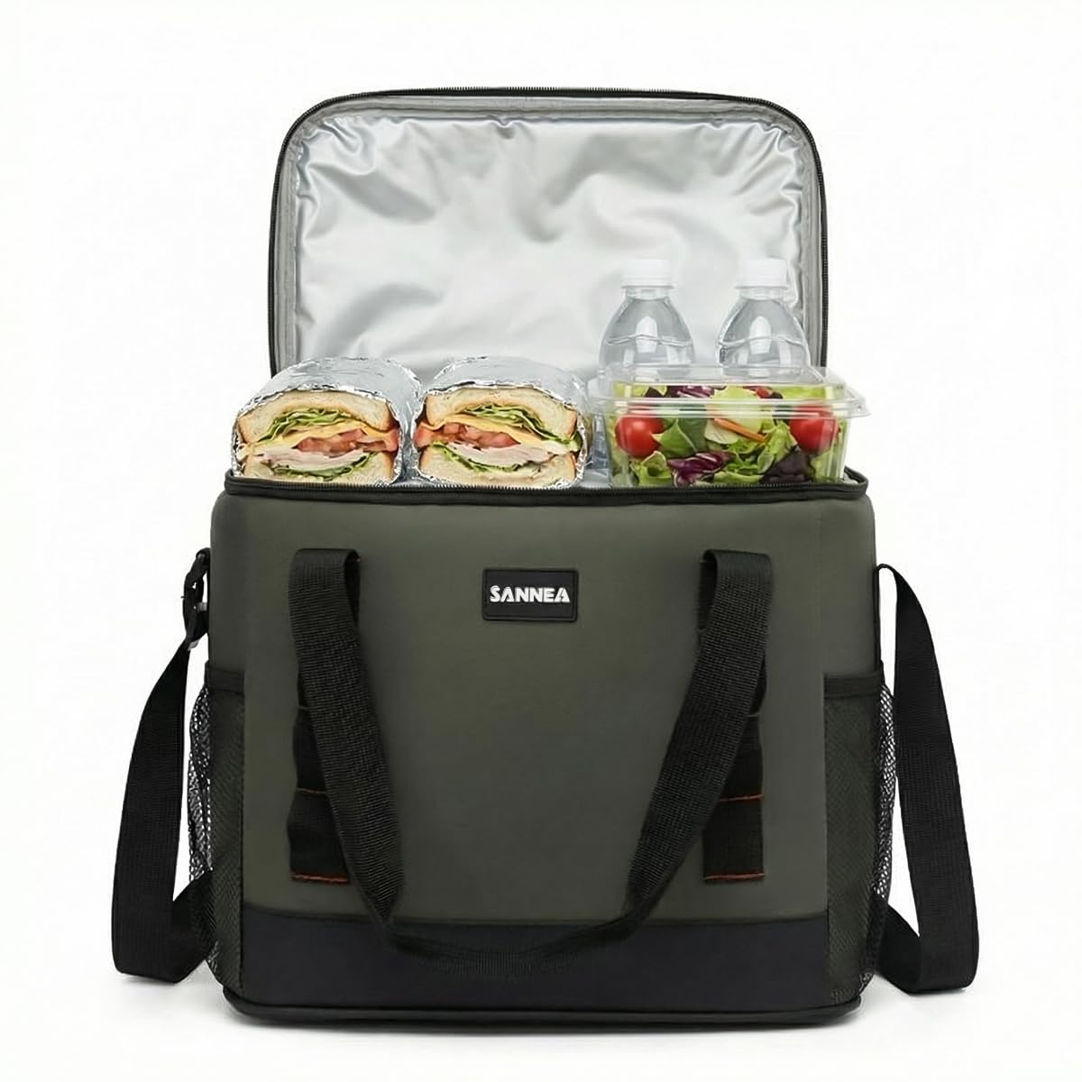 Insulated Lunch Bag 8L, Thermal Cooler Tote with Leak-Resistant Lining and Water-Resistant Exterior, Reusable Food Carrier for Work, School, Picnic and Travel, BB-566 (Green) - image 1