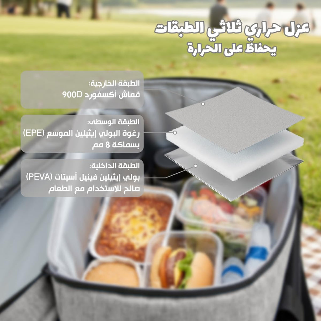 Insulated Lunch Bag Large Capacity Thermal Cooler Bag Double Lined Waterproof Food Carrier With Adjustable Shoulder Strap For Work School Travel Picnic Hot Cold Storage,BB-514 (Grey, 15 L) - image 4