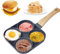 Egg Frying Pan 4 Hole, 19 cm Non-Stick Aluminum Breakfast Pan with PTFE-Free Stone Coating and Bakelite Handle for Eggs, Omelets, Pancakes and Mini Burgers - image 1