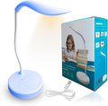 LED Desk Lamp for Study, Foldable Touch Control Table Light with 3 Brightness Levels, Adjustable Reading Lamp for Home Office and Bedside (EL-331 Blue) - image 1