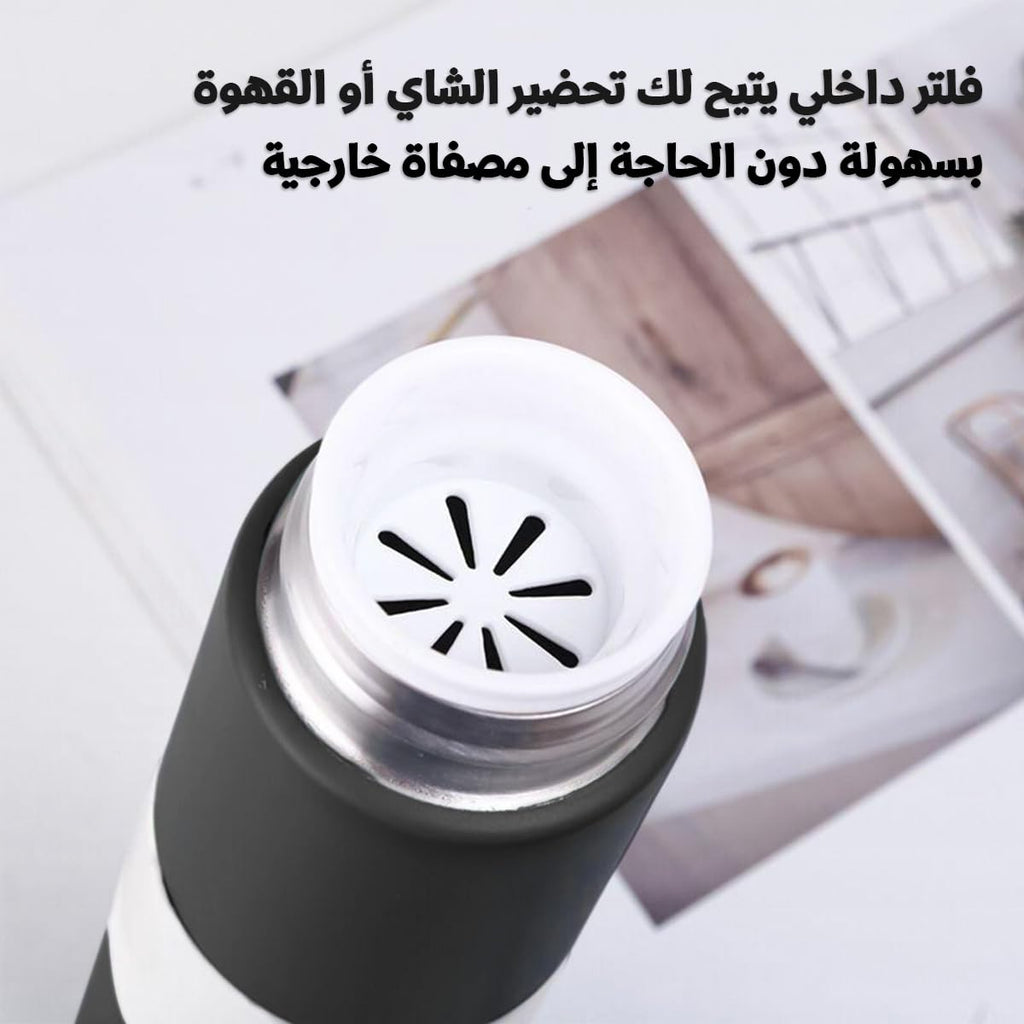 Water Bottle 250 ml Vacuum Insulated Stainless Steel Mini Flask, Slim Leakproof Reusable Travel Cup for Hot and Cold Drinks, Coffee, Tea, Office, School and Handbag (Black) - image 3