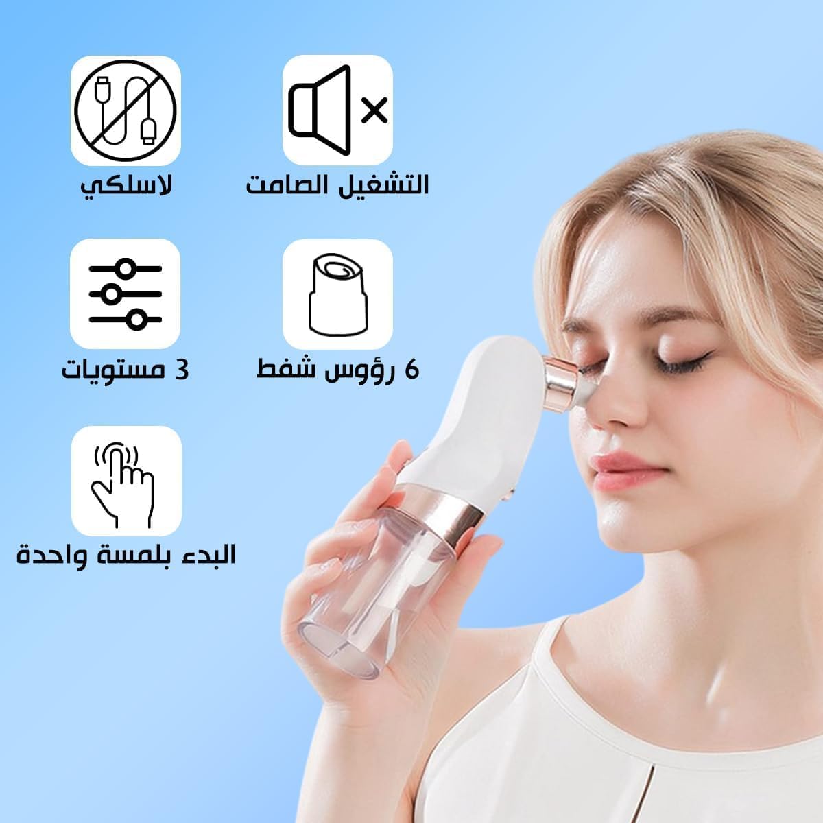Blackhead Remover Pore Vacuum, Facial Pore Cleaner with Water Cycle System, Electric Skin Care Tool for Deep Cleansing and Visible Buildup Removal - image 2