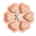 Silicone Muffin Pan - Heart Mold 6 Cups, Non-Stick Baking Tray with Handles, BPA Free, Oven Safe & Reusable for Cup cakes, Muffins, Brownies and Parties (Pink) - image 1