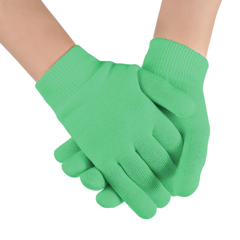 Moisturizing Spa Gel Gloves – Deep Hand Treatment with Jojoba Oil, Olive Oil & Vitamin E, Softer Hands in 20 Minutes, One Size Fits All (Green) - image 1