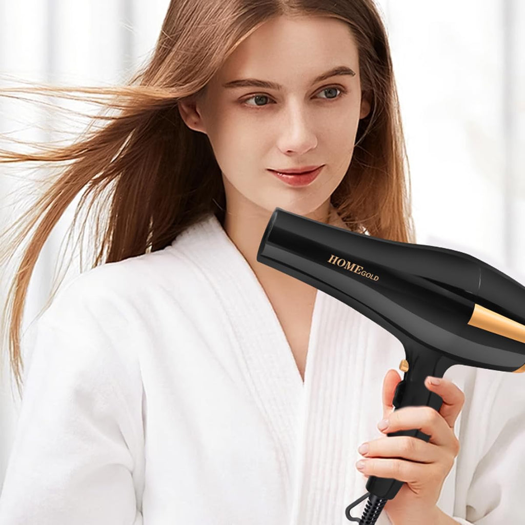 Hair Dryer 4000W Ionic with Concentrator Nozzle, 3 Heat and 2 Speed Settings, Low Noise Blow Dry Styling Tool with Overheat Protection, HG-801 - image 6