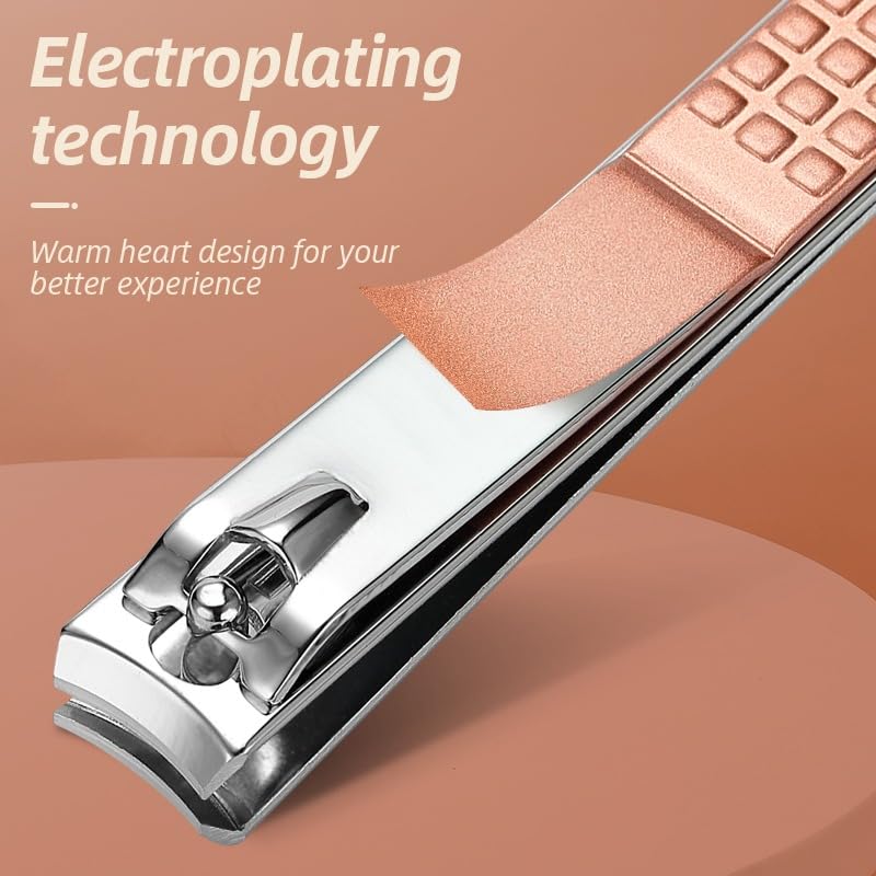 Manicure Set, Stainless Steel Nail Care and Pedicure Kit for Fingernails, Toenails, Eyebrows and External Ear Grooming, Men and Women, Rose Gold - image 3