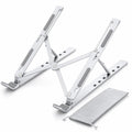 Laptop Stand, Foldable Aluminum Notebook Holder with 7 Adjustable Angles, Portable Ergonomic Desk Riser for Laptops and Tablets, Anti-Slip Design, Silver - image 1