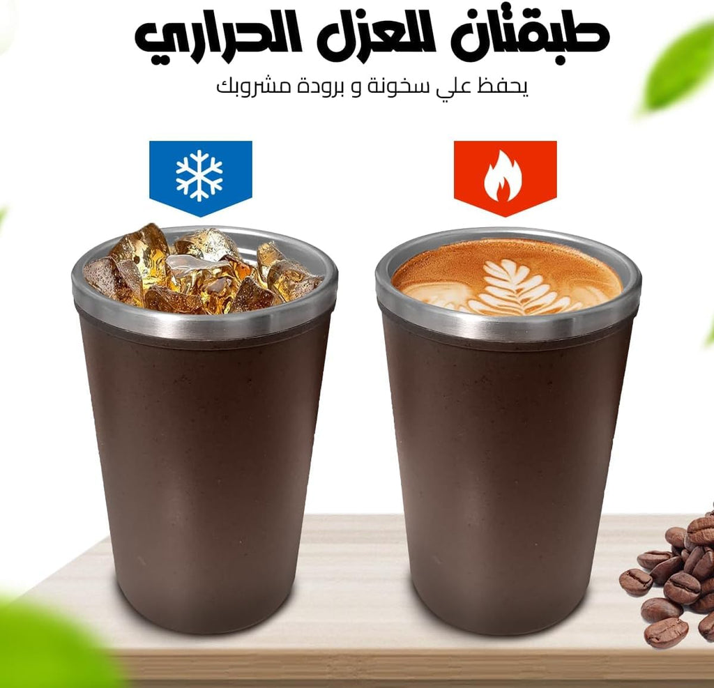 Coffee Mug 350ml, Vacuum Insulated Stainless Steel Travel Cup with Double Wall, BPA-Free Leakproof Lid and Non-Slip Base for Hot and Cold Drinks, Brown - image 3