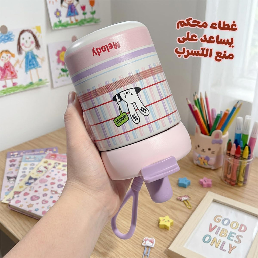 Travel Mug 500ml, Vacuum Insulated Stainless Steel Tumbler with Straw Lid, Carry Handle and Leak-Resistant Design for Hot and Cold Drinks, Office, Car and Travel, F-1539 (Pink) - image 4