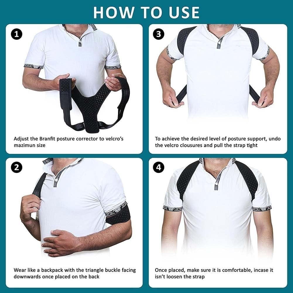 Posture Corrector Back Brace for Women and Men, Adjustable Shoulder Support, Upper Back and Clavicle Alignment, Breathable Spine Support, Invisible Under Clothes, Size: Medium, JQ-2034 - image 4