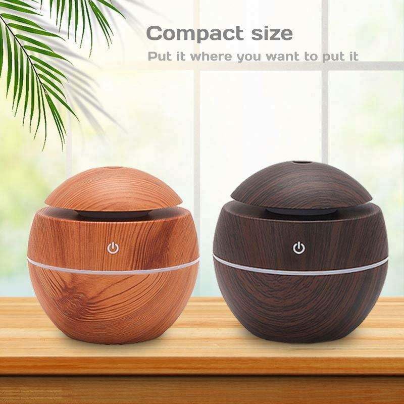 Aroma Diffuser Humidifier 130ml 7-Color LED Ultrasonic Cool Mist Essential Oil USB Whisper Quiet Auto Shutoff Bedroom Office - image 4