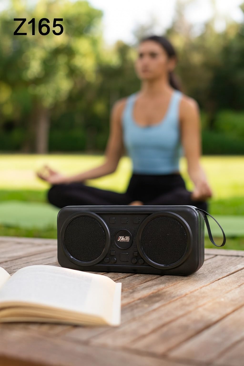 Bluetooth Speaker, Portable 5W Wireless Speaker with FM Radio, Flashlight, USB and TF Card Playback for Home, Travel and Outdoor Use, Z165 (Red) - image 4