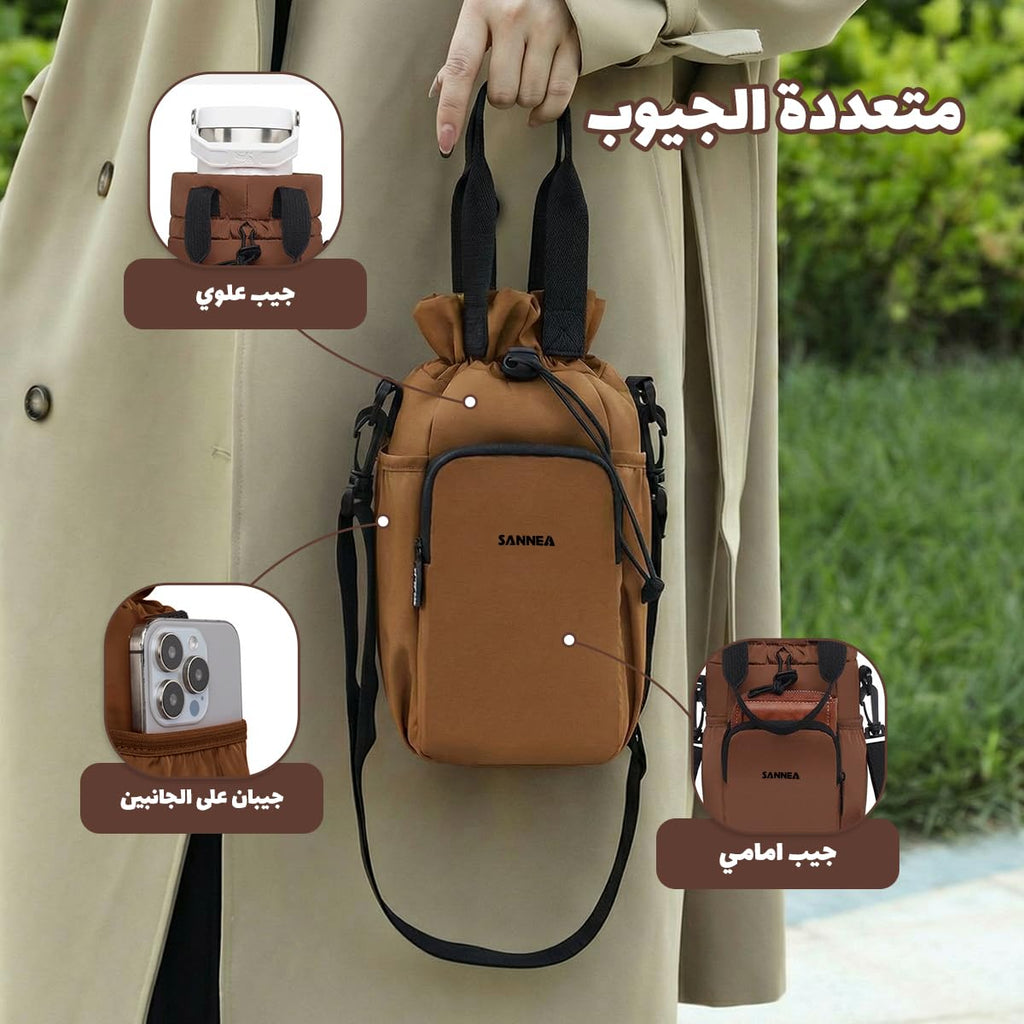 Insulated Lunch Bag 1.5L, Compact Thermal Cooler Tote with Water-Resistant Design and Leak-Resistant Lining for Containers, Work, School and Travel, BB-532, Brown - image 4