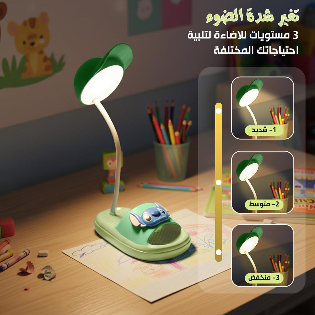 Desk Lamp LED for Study, Foldable Adjustable Reading Light with 3 Brightness Levels and Power Switch, Portable Table Lamp for Bedroom, Home Office and Bedside, Green - image 3