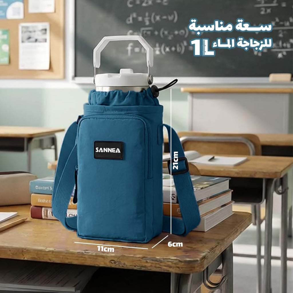 Insulated Lunch Bag 1L Thermal Food Cooler Tote, Waterproof Leakproof Small Lunch Box Bag for Work School Office Travel Picnic, BB-533 (Blue) - image 3