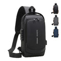 Crossbody Bag for Men and Women, Sling Chest and Shoulder Bag with Combination Lock, USB Access Port, Multiple Pockets and Water-Resistant Exterior for Travel and Daily Use (Black) - image 1