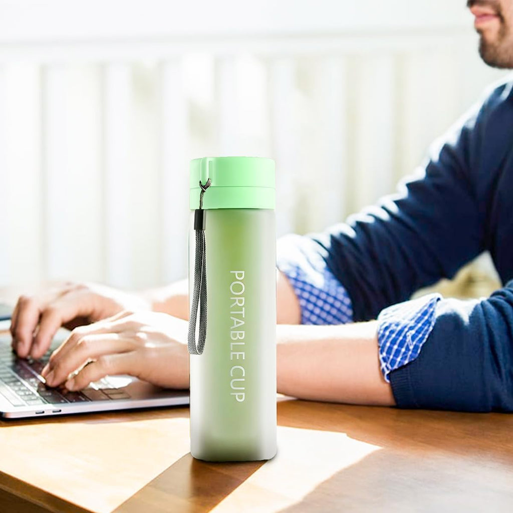 Water Bottle 800ml, BPA-Free Sports Bottle with Built-In Tea Infuser and Easy-Clean Round Design for Gym, Running, Cycling, Travel and Outdoor Activities, Green - image 7