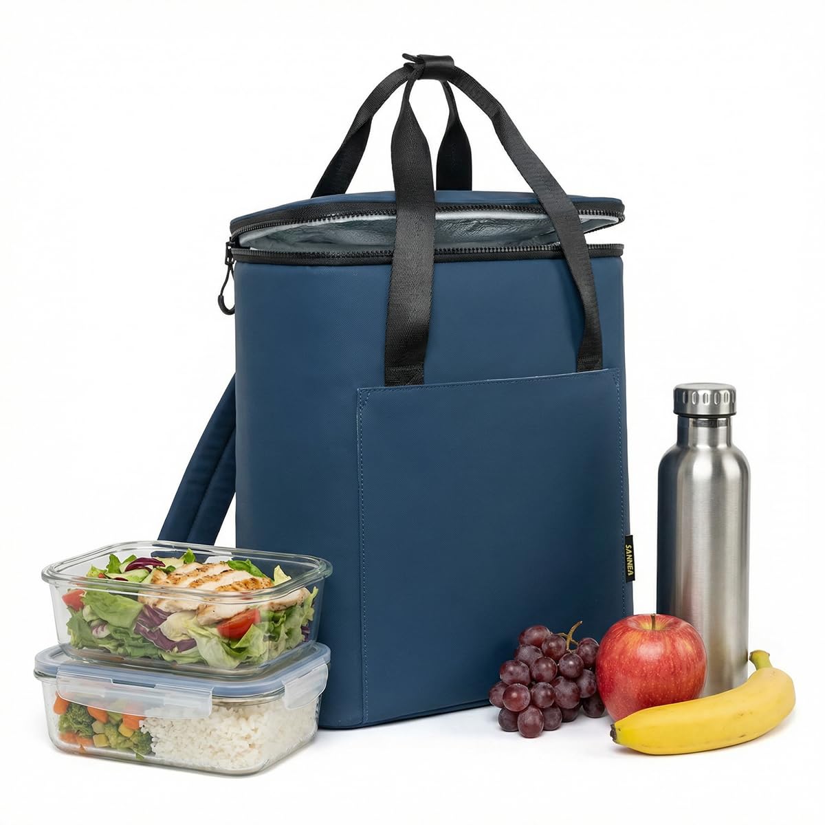 Lunch Bag 15 L, Insulated Thermal Cooler Tote, Waterproof Leakproof Food Storage for Hot and Cold Meals, Work, School, Travel and Picnic, BB-537 (Navy Blue) - image 1