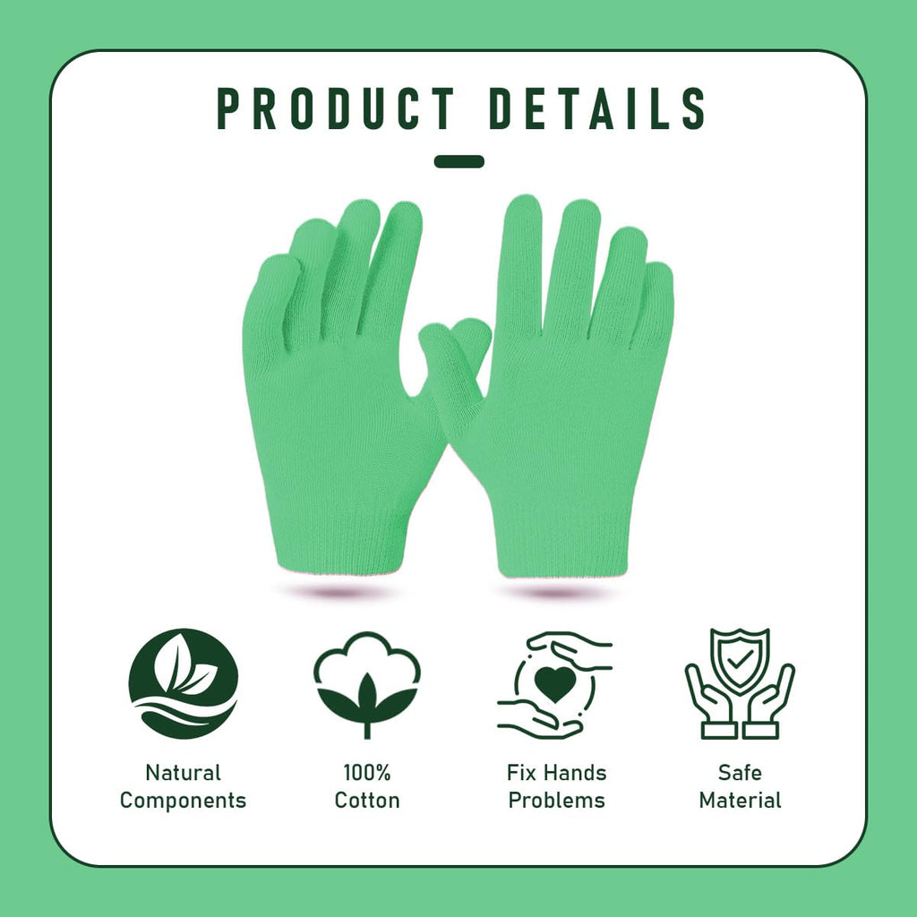 Moisturizing Spa Gel Gloves – Deep Hand Treatment with Jojoba Oil, Olive Oil & Vitamin E, Softer Hands in 20 Minutes, One Size Fits All (Green) - image 2