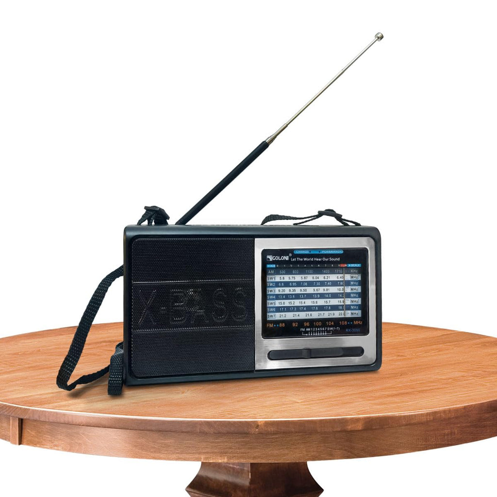 Portable Radio FM AM SW 9 Bands, High-Sensitivity Rechargeable Radio with Speaker and Rod Antenna for Home Travel Outdoor, RX-3050 (Silver) - image 1
