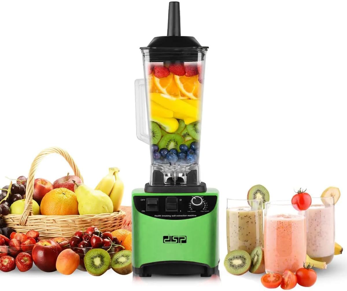 Blender 1800W with 2L Jar, 15-Speed Countertop Mixer with Pulse Function, Stainless Steel Blades, Safety Lock and Overheat Protection, KJ2099 (Green) - image 1