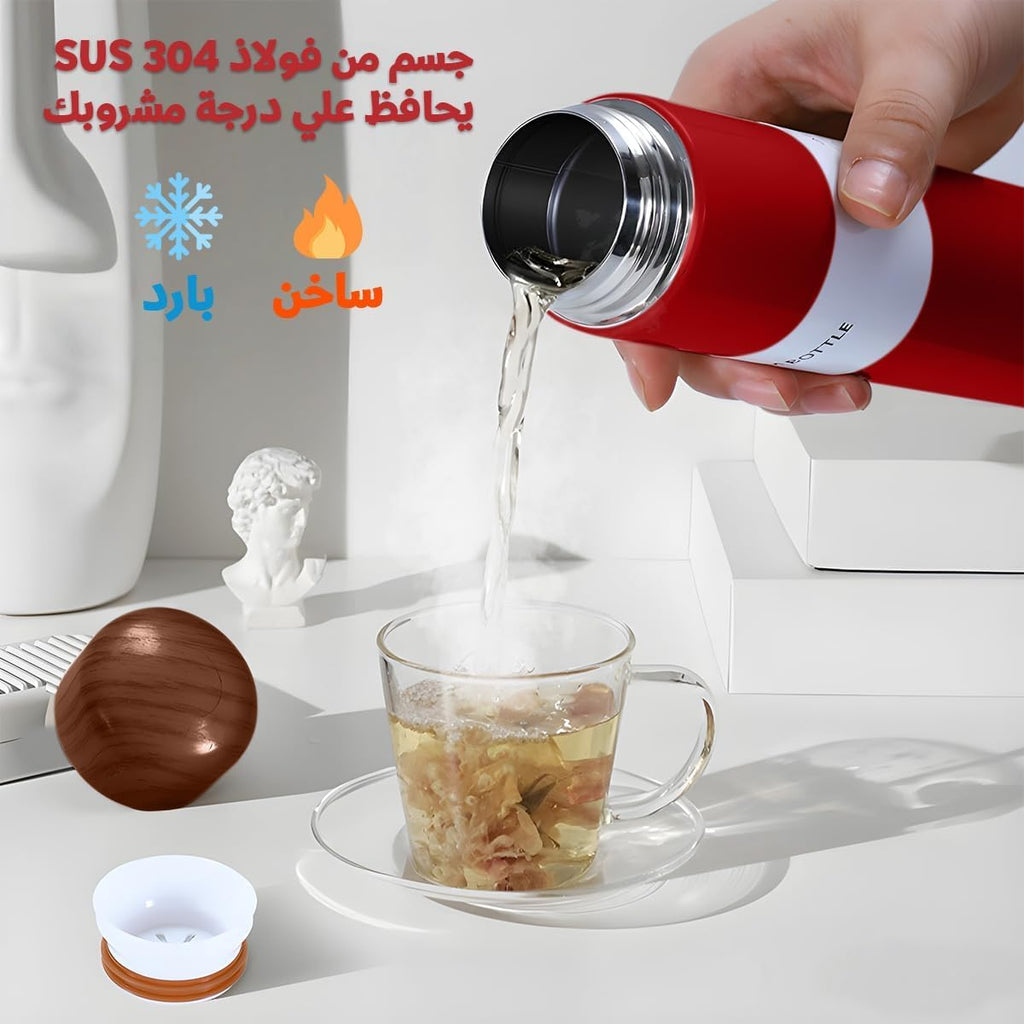 Water Bottle 250 ml, Vacuum Insulated Stainless Steel Mini Flask with Leakproof Lid, Slim Pocket Travel Mug for Coffee, Tea, Office and Outdoor Use (Dark Red) - image 5