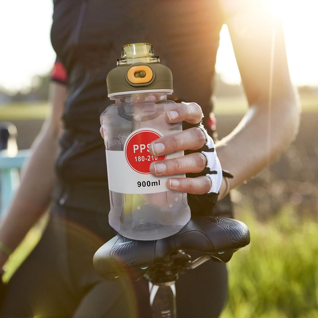 Sports Water Bottle with Straw 900ml – Leak Proof BPA Free Gym Drinking Bottle with Carrying Strap, Portable Fitness Water Bottle for Outdoor, Travel & Daily Use, Green - image 6