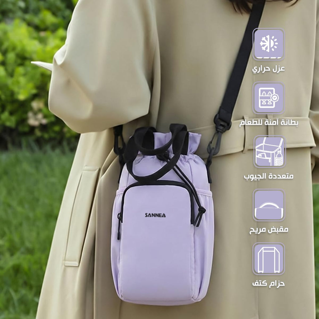 Cooler Bag, Lunch Bag Thermal Insulated 1.5L, Waterproof Leakproof Food Cooler Bag for Lunch Containers, Reusable Storage Tote for Office, School, Travel And Picnic, BB-532 (purple) - image 2