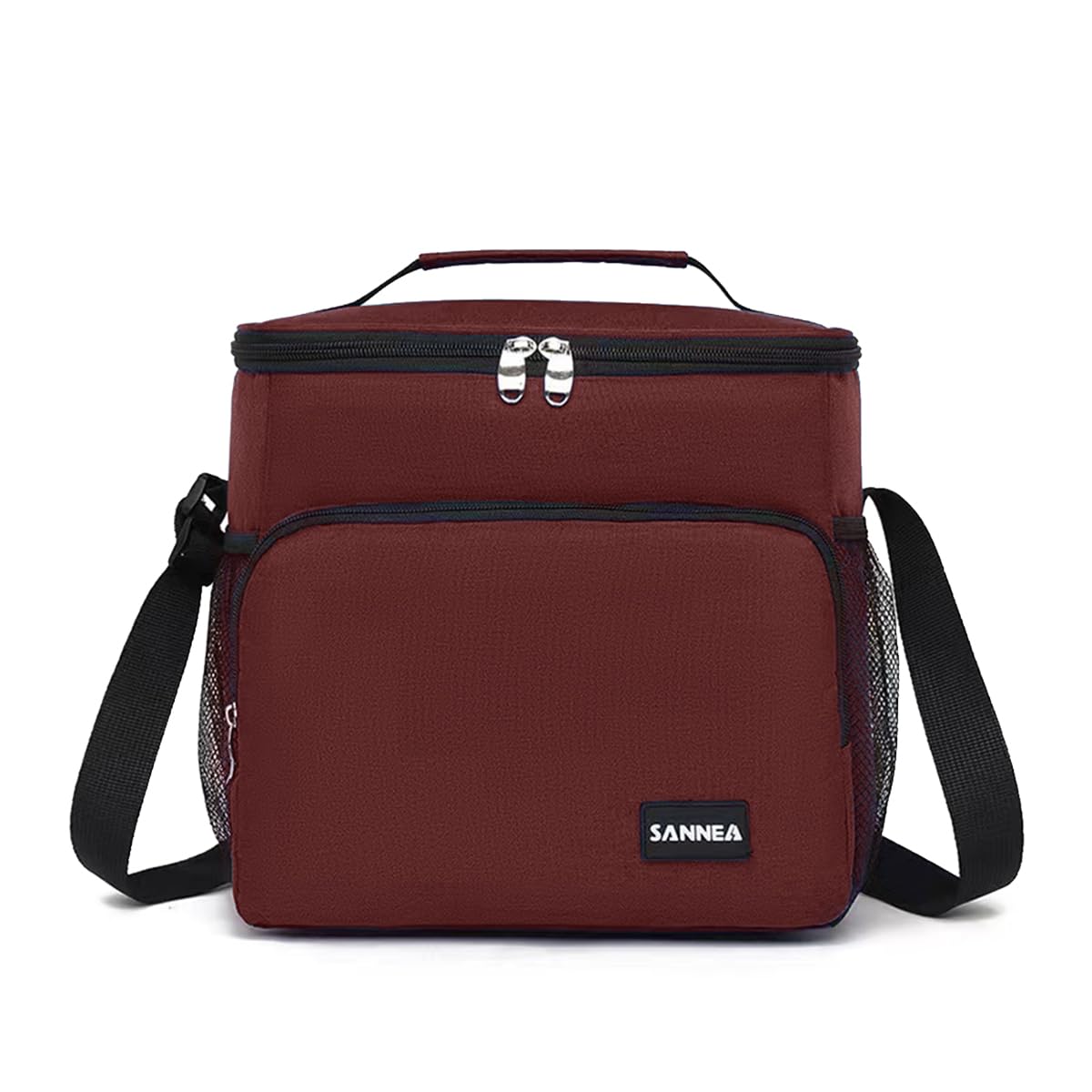 Lunch Bag 12 L, Insulated Thermal Cooler Tote, Waterproof Leakproof Food Storage for Hot and Cold Meals, Work, School, Picnic and Travel, Beach Design, BB-544 (Burgundy) - image 1
