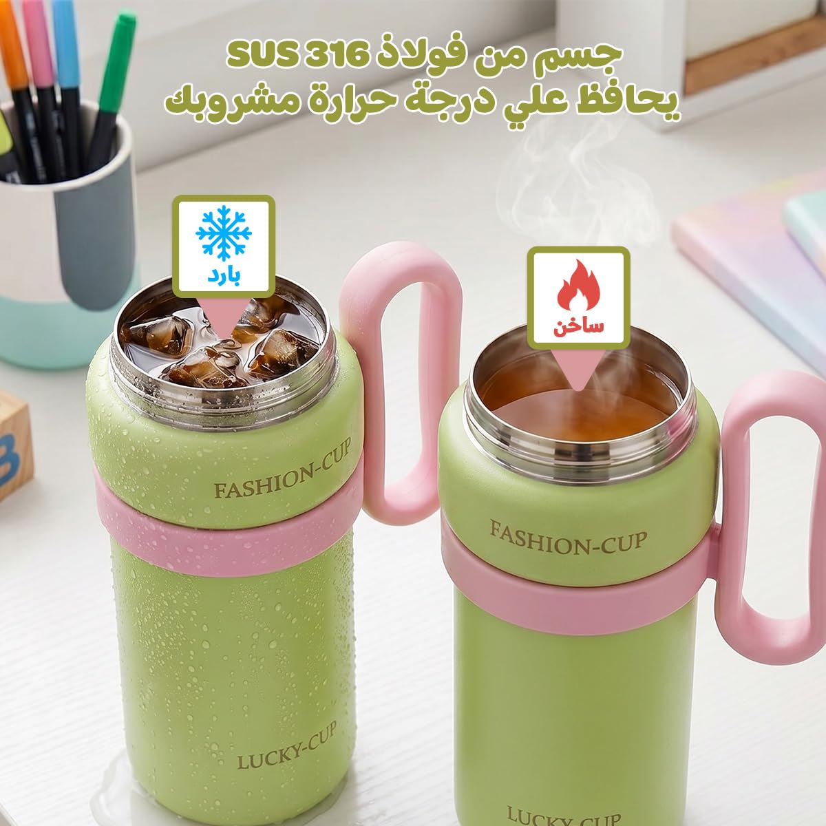 Travel Tumbler 900ml, Vacuum Insulated Stainless Steel Cup with Carry Handle and Straw Lid for Hot and Cold Drinks, Car, Office, Gym and Travel, F-1544 - image 5