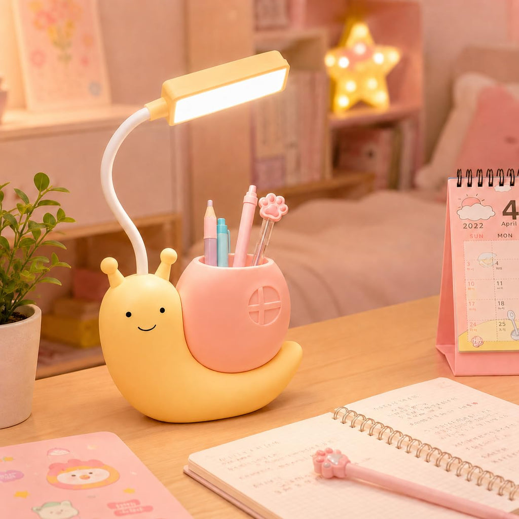 LED Desk Lamp, Adjustable Foldable Study Light with Power Switch, Multi-Angle Design and Soft Light for Reading, Office, Bedside and Home, EL-455(Yellow) - image 6