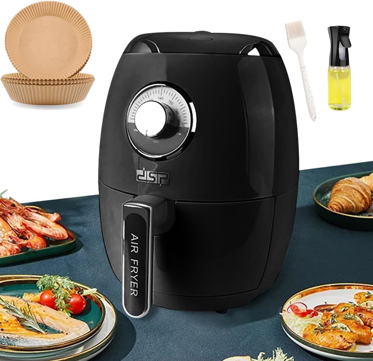 Air Fryer 3 L, 1350W Oil-Free Cooker with Adjustable Temperature, 30-Minute Timer, Auto Shut-Off, Nonstick Basket and 3-Piece Gift Set, KB2048 - image 1